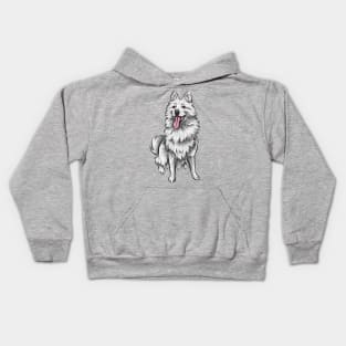 Cute White Pomsky Dog Kids Hoodie